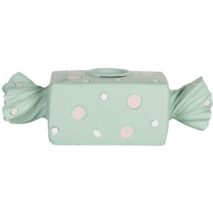 Clayre & Eef Свічник 14x6x4 см блакитний та білий