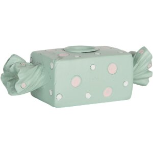 Clayre & Eef Свічник 14x6x4 см блакитний та білий