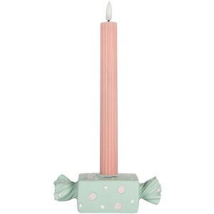 Clayre & Eef Свічник 14x6x4 см блакитний та білий