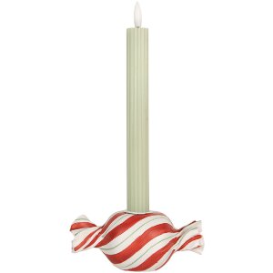 Clayre & Eef Свічник 14x7x6 см червоно-білий