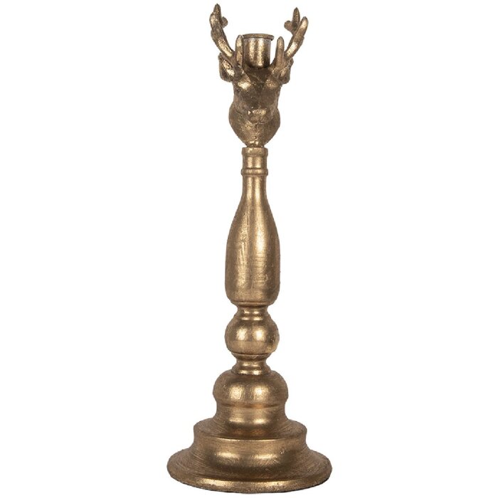 Clayre & Eef Свічник металевий Ø14x40 см золотистий
