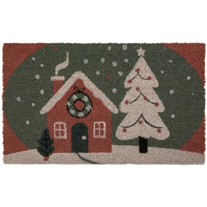 Clayre & Eef MC278 Килимок для входу 75x45x1 см червоно-зелений
