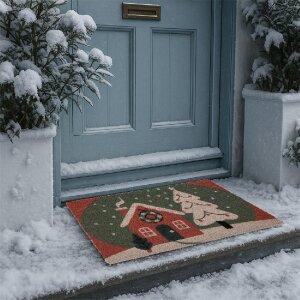 Clayre & Eef MC278 Килимок для входу 75x45x1 см червоно-зелений