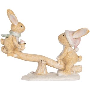 Clayre & Eef Декоративний кролик 16x6x11 см коричнево-білий