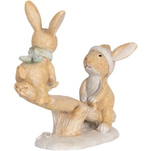 Clayre & Eef Декоративний кролик 16x6x11 см коричнево-білий