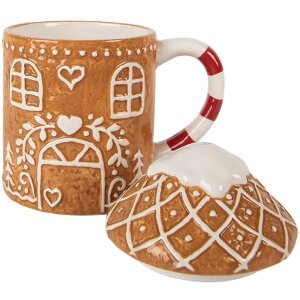Clayre & Eef Кружка с крышкой 450 мл 14x10x15 см