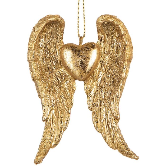 Clayre & Eef Подвеска "Крылья" золотистая 6x2x9 см
