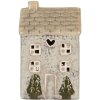 Clayre & Eef Подсвечник Дом 9x8x15 см Серый/Бежевый