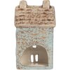 Clayre & Eef Подсвечник Дом 8x7x15 см Синий/Бежевый