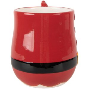 Clayre & Eef Керамічна чашка 400 мл червоно-чорна 13x9x11 см