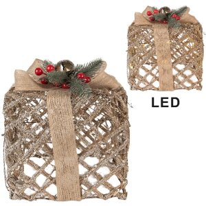 Clayre & Eef 66308 Набір LED-подарунків золотистого...