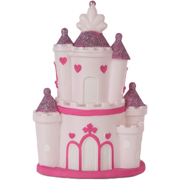 Clayre & Eef 6LMP802 Nachtlicht Schloss LED 16x11x24 cm Rosa Violett