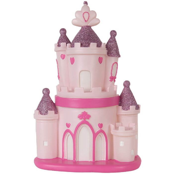 Clayre & Eef 6LMP803 Nachtlicht Schloss LED 23x16x35 cm Rosa Violett