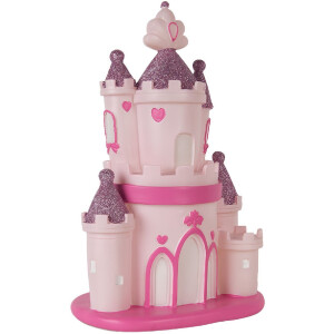 Clayre & Eef 6LMP803 Nachtlicht Schloss LED 23x16x35 cm Rosa Violett
