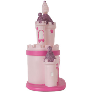 Clayre & Eef 6LMP803 Nachtlicht Schloss LED 23x16x35 cm Rosa Violett