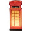 Clayre & Eef 6LMP813 Nachtlicht Telefonzelle LED 10x10x23 cm Rot-Braun