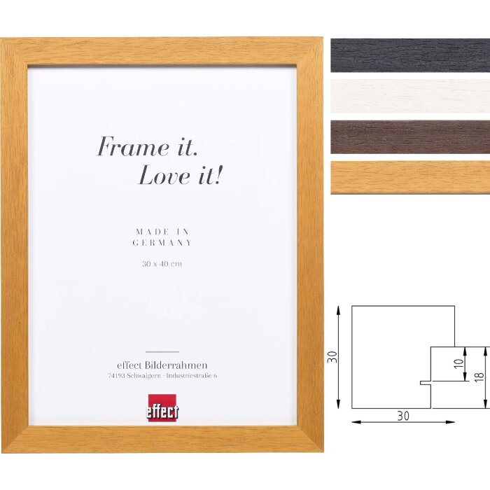 Дзеркало настінне effect Profil 52 масив дерева (білий/венге/дуб)