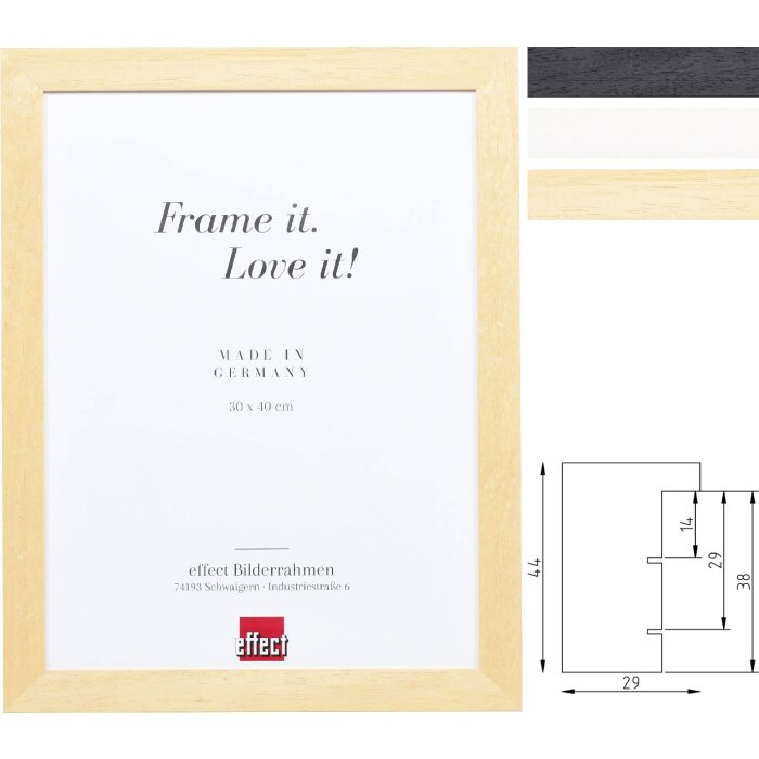 Дзеркало настінне effect Profil 55 Білий/Натуральний/Чорний