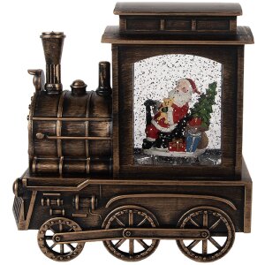 Clayre & Eef 66413 Декоративний Локомотив з Санта Клаусом 20x9x21 см