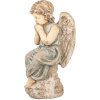 Clayre & Eef Декоративний ангел 32x23x56 см Бежево-сірий