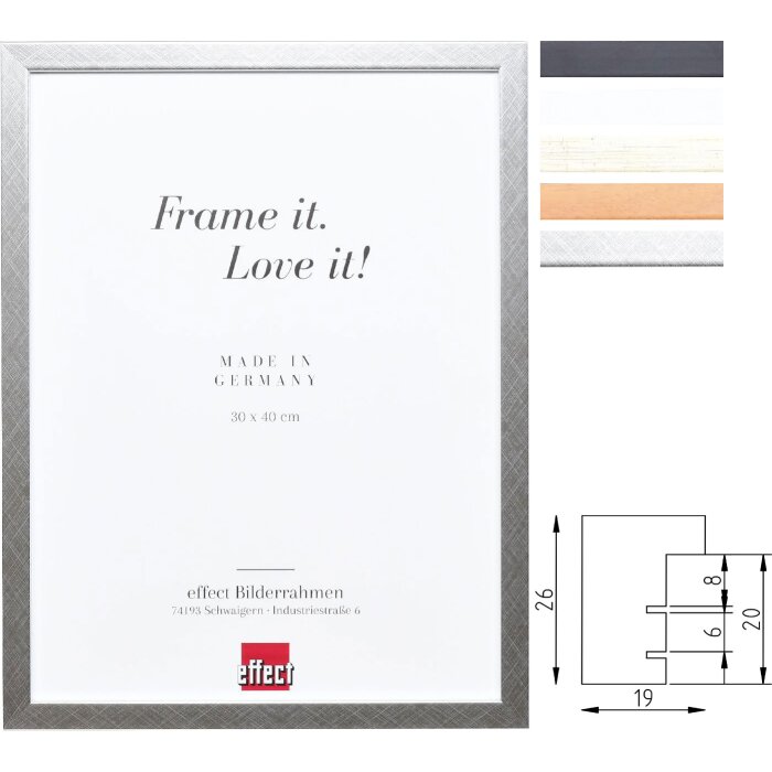 Effect Профиль 58 Фоторамка из массива дерева, разные размеры и стекло