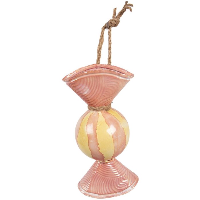 Clayre & Eef Декорация "Сладости" 10x8x21 см Розовый/Желтый