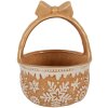 Clayre & Eef Корзина 15x21 см керамическая в стиле кантри коричнево-бежевая