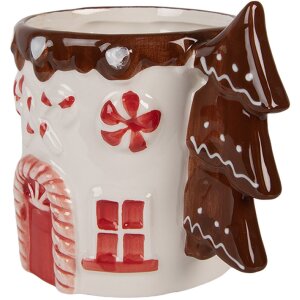 Clayre & Eef Кружка 400 мл 13x10x11 см бело-коричневая