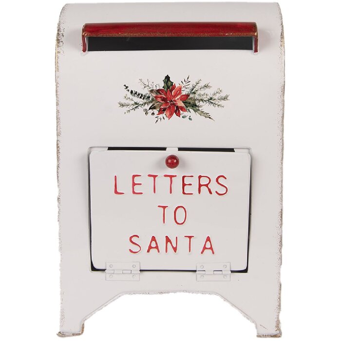 Clayre & Eef Почтовый ящик 20x14x30 см кантри белый/красный