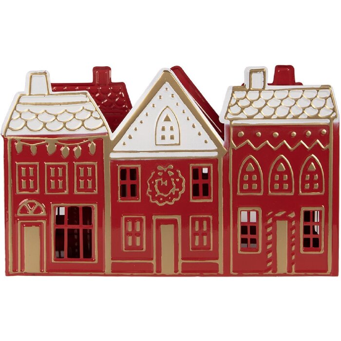 Свічник Clayre & Eef 6Y5919, залізний, 38x13x25 см, червоний та білий