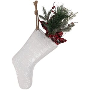 Clayre & Eef Різдвяна панчоха 25x6x62 см у сільському...