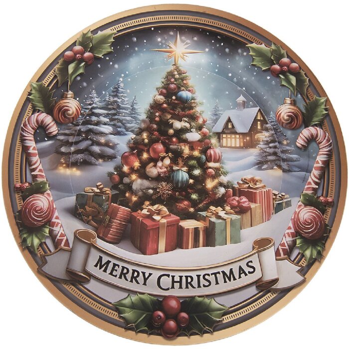 Clayre & Eef Подстановочная тарелка 33x1 см серо-красная