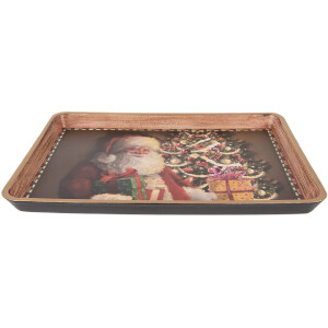 Clayre & Eef 66401 Поднос 31x22x2 см коричнево-красный