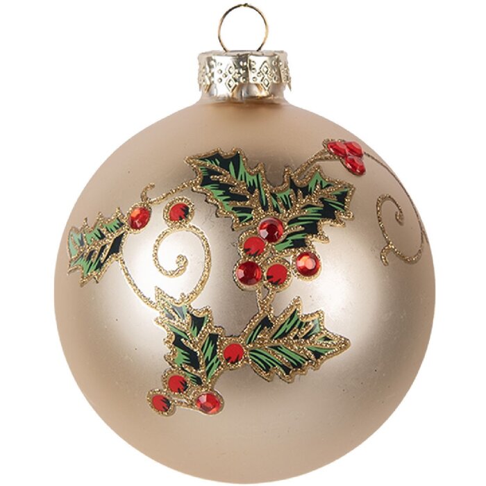 Clayre & Eef Різдвяна куля скляна 8x8 см золотиста