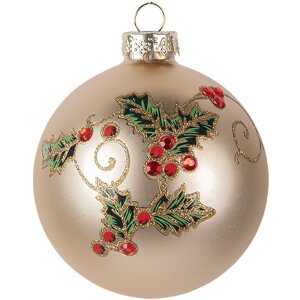 Clayre & Eef Різдвяна куля скляна 8x8 см золотиста