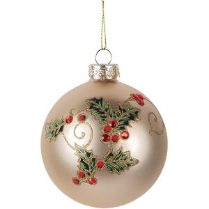 Clayre & Eef Різдвяна куля скляна 8x8 см золотиста