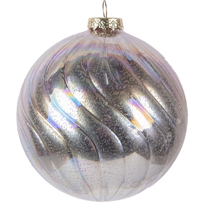 Clayre & Eef 6GL5144 Елочная игрушка 10x10 см Розовая Серебристая