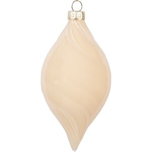 Clayre & Eef Елочная игрушка стеклянная бежевая 7x13 см