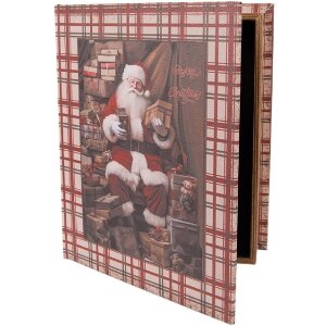 Clayre & Eef 6H2465 Набір коробок у формі книг 3 шт. коричнево-червоний