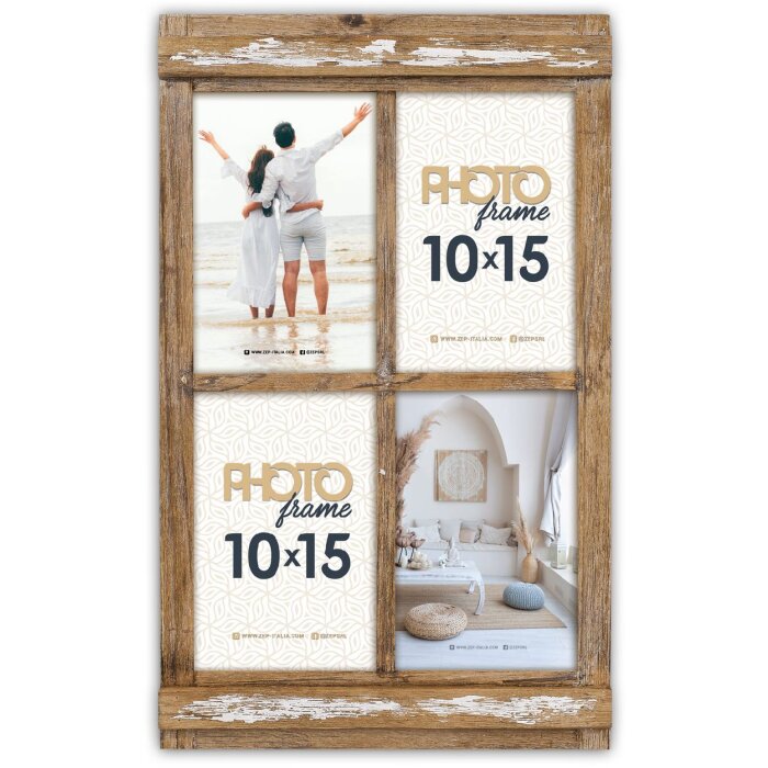 Деревяна фоторамка ZEP Bregenz на 4 фото 10x15 коричнева RE446