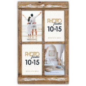 Деревяна фоторамка ZEP Bregenz на 4 фото 10x15 коричнева...