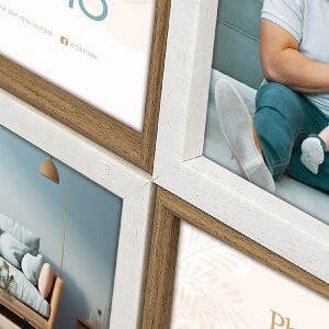 Мультифотографічна рамка ZEP SH446 PS для 4 фото, натуральний білий та коричневий