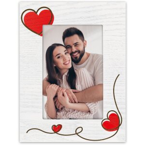 Деревяна фоторамка Zoe 10x15 см Серця WH4846