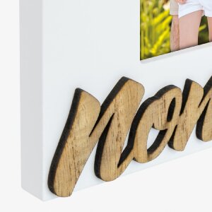 Біла деревяна фоторамка ZEP Nonni 10x15 см з написом та...