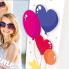Деревяна фоторамка KATE 10x15 см з кольоровими повітряними кульками