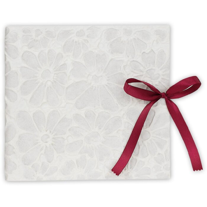 Фотоальбом ZEP Meryl VI 23x23 см з обкладинкою з рисового паперу та червоною квітковою стрічкою