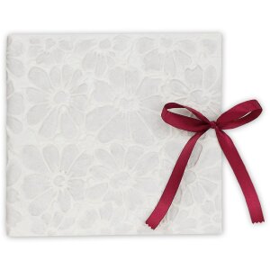 Фотоальбом ZEP Meryl VI 23x23 см з обкладинкою з рисового паперу та червоною квітковою стрічкою