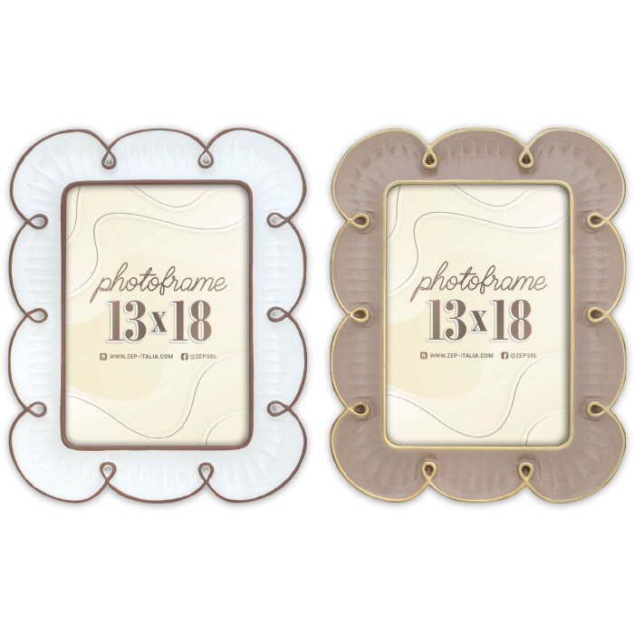 ZEP Фоторамка Nuvola 10x15/13x18 Коричнева/Біла Квіткова форма