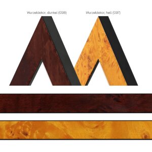 Деревяна рамка МендеФреймс H14E з кореневим орнаментом, світлий, 20x60 см