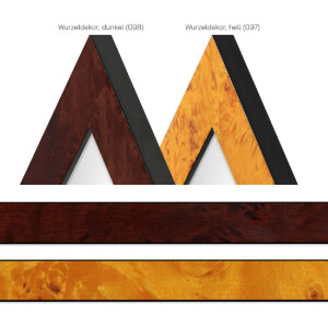 Зеркало на стіну MendeFrames H14E з темним кореневим деревом 42x59,4 см